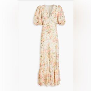 BYTIMO
Crochet-trimmed floral-print crepe maxi dress